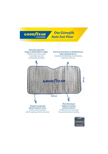 Goodyear Anti-Uv Oto Güneşlik 120 X 60 Cm