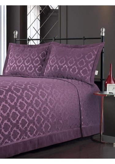 Çift Kişilik Yatak Örtüsü Marvella Şönil Mor