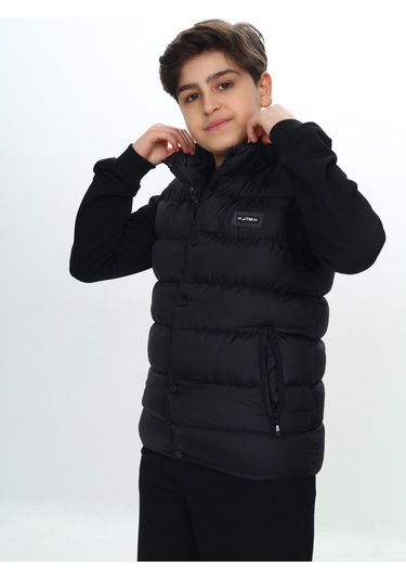 Toontoy Erkek Çocuk Göğsü Armalı Şişme Yelek Siyah