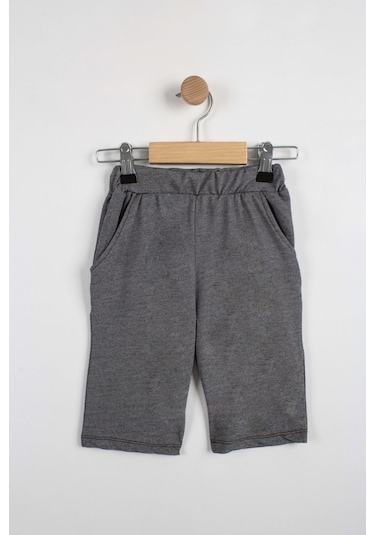 Erkek Çocuk Atletik Baskılı Şortlu Takım-6292-Kahverengi