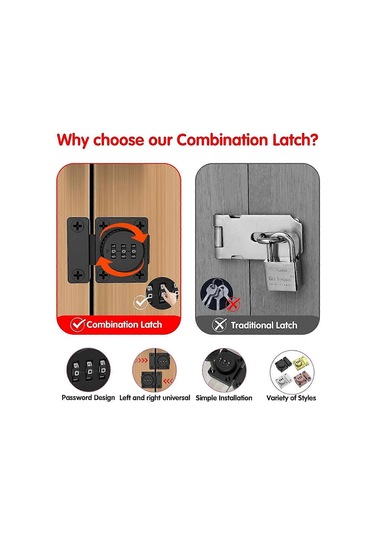 Dolap Kapı Mandalı Anahtarsız Kombinasyon Kilidi Dolap Mekanik 3 Haneli Şifreli Dolap Kilidi Seti