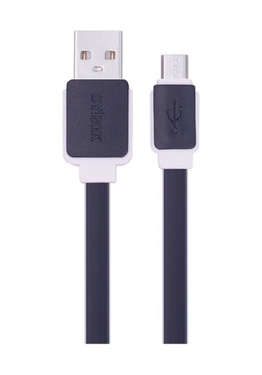 Syrox C63 Micro Usb Şarj Ve Usb Data Kablosu Yassı 2.0A 1.2Mt Siy