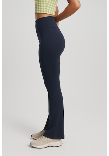 Axxel Kadın Lacivert İspanyol Paça Spor Yoga Tayt-p2235 Lacivert
