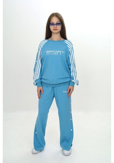 Unisex Çocuk 2 İplik Çıtçıtlı Alt&üst Eşofman Takımı %100 Pamuk Rahat Kalıp-299-eşt-0006 Mavi Unisex Çocuk 2 İplik Çıtçıtlı Alt&üst Eşofman Takımı %100 Pamuk Rahat Kalıp-299-eşt-0006 Mavi