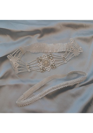 Suntek Parti Sahne Kadınlar Için Rhinestones Ile 2 Adet 42-50cm Beyaz