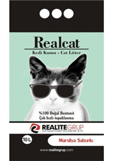 Realcat Pudra Kokulu Kedi Kumu 10 L + Marsilya Sabunu Kokulu Kedi Kumu 10 L