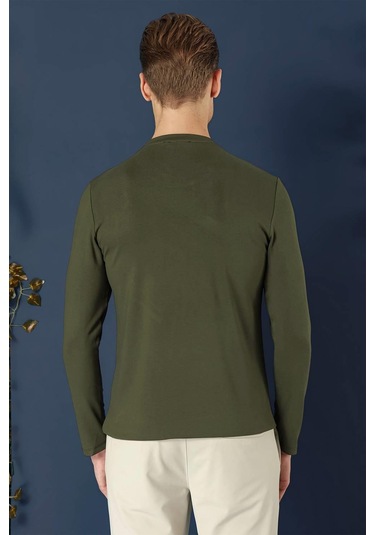 Ts 870 Slim Fit Haki Spor T-shirt Haki