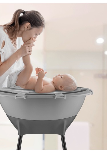 Babyjem Elegant Ayaklı Küvet 38 Lt Su Tahliyeli Gri Renk Çok Renkli