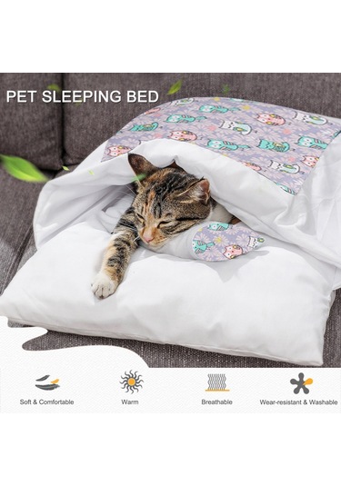 Mufunye Evcil Hayvan Kedi Köpek Uyku Yatağı Yıkanabilir Süper Sıcak C