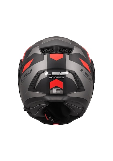 Ls2 Scope 2 Duria Çene Açılır Kask Mat Siyah - Kırmızı