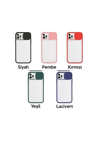 More Tr Ally İphone 12 6 1 Kamera Lens Korumalı Sürgülü Tpu Şeffaf Kılıf Siyah