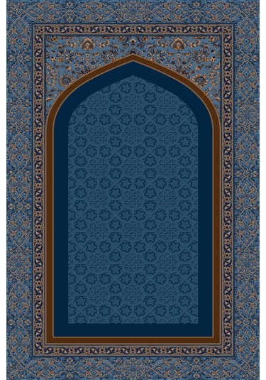 Mavi Namazlık Seccade Kaymaz Taban Keçe Süngerli Diz Ağrıtmaz Ahs961-1