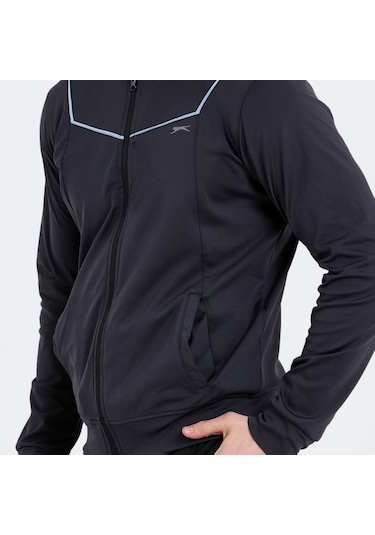 Slazenger ROOSEVELT IN Erkek Cepli Fermuarlı Koyu Gri Eşofman Takımı