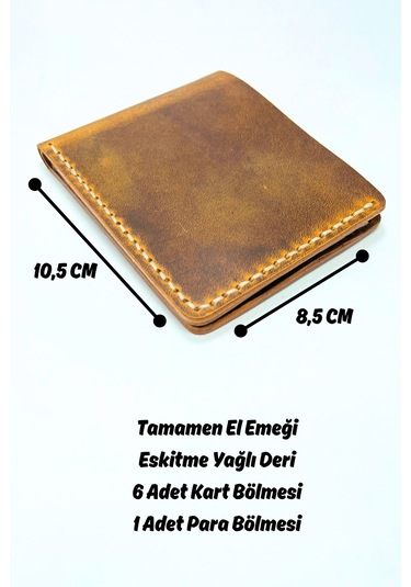El Yapımı Hakiki Deri Premium Cüzdan Taba Geniş Model Taba