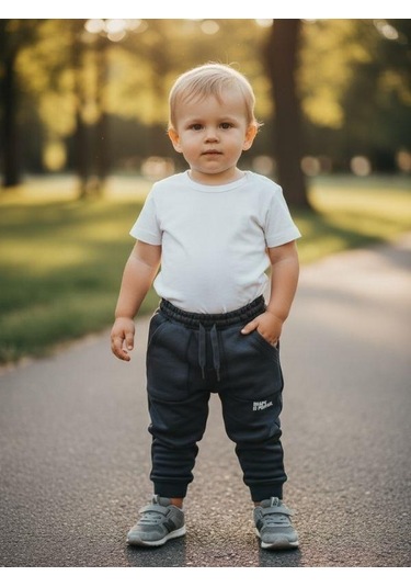 Zekids Erkek Çocuk Cepli Jogger Eşofman Alt-16386 İndigo