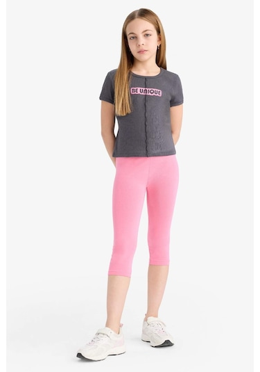 Defacto Kız Çocuk Midi Tayt B5656a825smpn666 Pembe