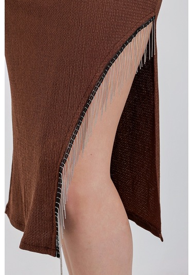 1890 Zincir Detaylı Etek - Kahverengi 1890bgd19-002-14621 001