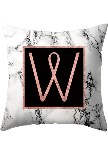 A-z Alfabe Desenli Mürdüm Kumaş Yastık Kılıfı - Ev Dekorasyonu, Konforlu Dayanıklı, 44x44 Cm, 87g Diğer Diğer