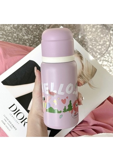 Kadınlar Için Basit Termos Bardak, Doğrudan Içme Kahve Fincanı, Öğrenci Taşınabilir Su Bardağı, Kadın Ofis Su Bardağı Bwe06e Açık Mor