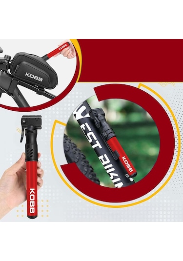 Kobb Kb2203 87 Psı Bisiklet Lastik Şişirme Taşınabilir Mini El Pompası + Bisiklet Montaj Aparatı