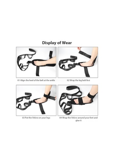 Geeroyoo Siyah Naylon Spor Ekipmanı Ve Ayak Egzersiz İyileştirme Kemer, 24x16x4.5cm Boyut, 115g Ağırlık Siyah