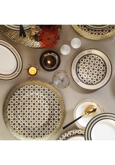 Kütahya Porselen İnci Bone Kalıpso 53 Parça Yemek Takımı Renkli