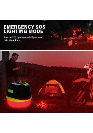 Tenfowee Yeşil Dış Mekan Kamp Lambası, 5 Aydınlatma Modu, Ip65 Su Geçirmez, Manyetik Ve Kanca Özelliği, İçinji Ve Acil Durum Işığı Yeşil