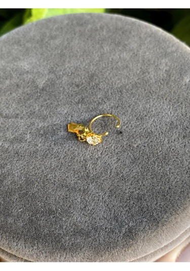 14 Ayar Altın Sallantılı Taşlı Halka Sıkıştırma Hızma Sarı