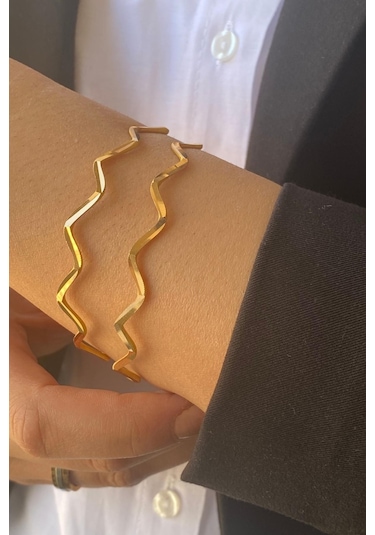 Zümrüt Sarraf 22 Ayar Altın Kadın 10 Gram Tek Adet Zikzak İşçiliksiz Bilezik