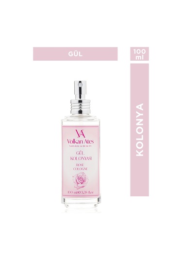 Volkan Ates Natural & Beauty Gül Kolonyası Cam Şişe 100 Ml
