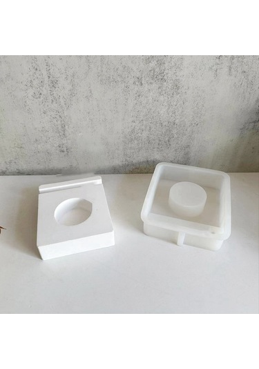 Gildedwill B Süsler Silikon Kalıp Mumluk Tabanı Silikon Kalıp Kendin Yap Çimento Alçı Ev Dekorasyonu Kalıbı Reçine Kalıp