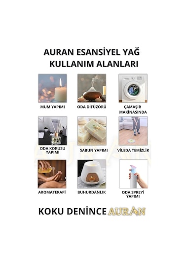AURAN Nefes Açıcı Nane Ve Okaliptüs Esansiyel Uçucu Koku Yağı 10M