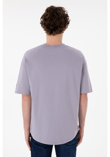 U.S. Polo Assn. Erkek Long Fit Bisiklet Yaka Gri Basic Tişört 50305988-VR024