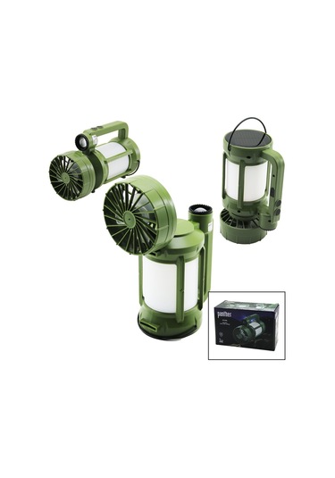 3in1 Fan - 2-fener Solar - Usb Şarj Vantilatör - Kamp Lamba Fener Çok Renkli