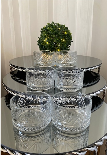 Atabey Home Collection 6 Adet Tımeless Model Star Kase & Çerezlik Gold Detaylı