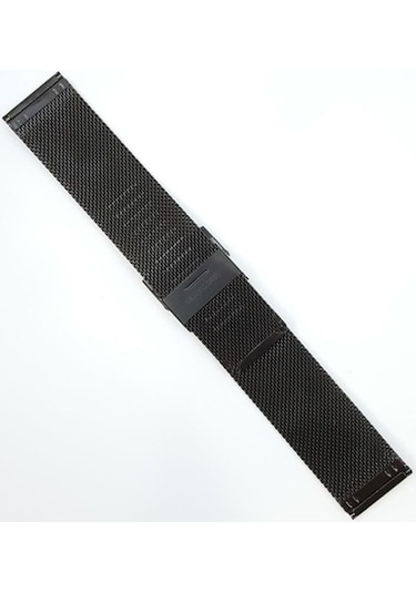 Hasır Kol Saat Kordonu Siyah Çelik Çift Kilit 24 Mm Ø1,90 Mm