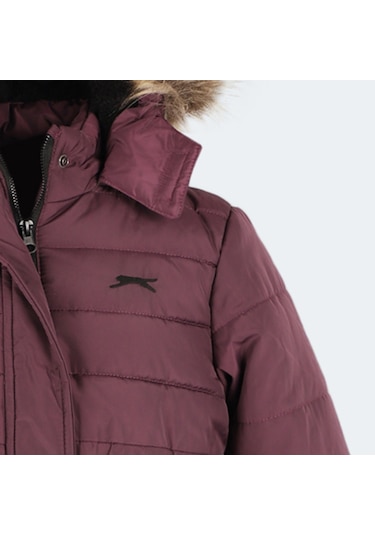 Slazenger CANDY NEW Çocuk Kapüşonlu Mor Mont & Kaban