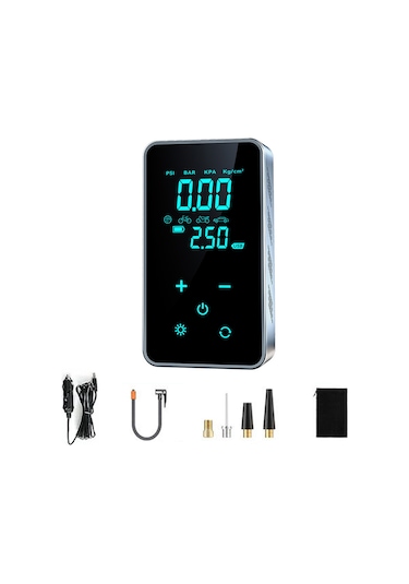 Vkemall St-9616a Arabalı Dokunmatik Hava Kompresörü - 12v Tekerlek Şişirici, 3 Metre Kablolu, 150psı, 16l/dakika