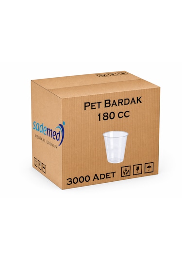 Pet Bardak Otomat Bardağı 180 Cc 3000 Adet 1 Koli Şeffaf