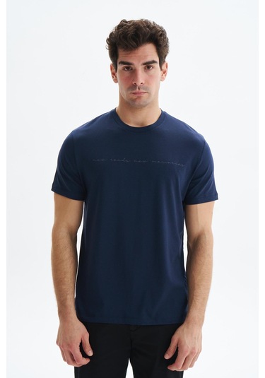 Arma Erkek Regular Fit Yazı Baskılı Süprem Bisiklet Yaka Tişört Y29344472702 Lacivert
