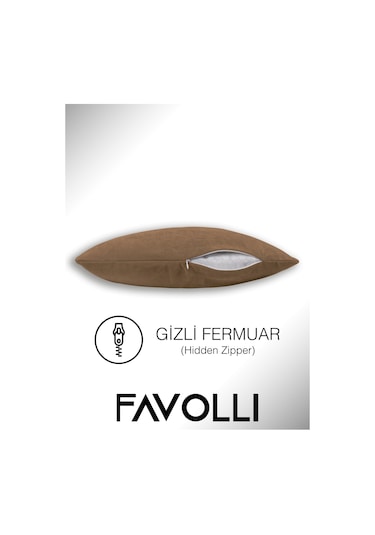 Br Favolli Kadife Dokulu Antik Pirinç Renk Kırlent Kılıfı Dream Serisi Punch Için Uygun Gizli Fermuar Antik Pirinç