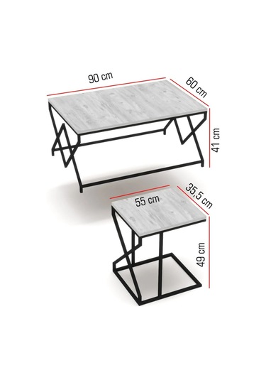 Orta Sehpa Ve Zigon Sehpa V Lüx 5'li Set Traverten Bej