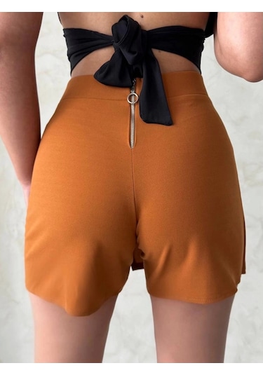 By Mop Kapaklı Şort Etek Camel S208 Camel