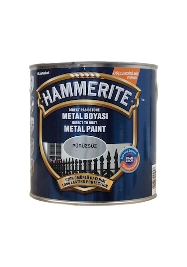 Hammerite Su İtici Pas Önleyici Düz Pürüzsüz Metal Boyası 0,75 LT