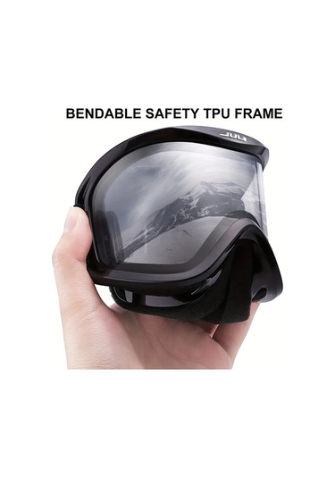Maxaccess Maxjulı Erkek Ve Kadın Kayak Gözlüğü - Antifog Polar Siyah Gökkuşağı Lens Kar Board Snowmobile