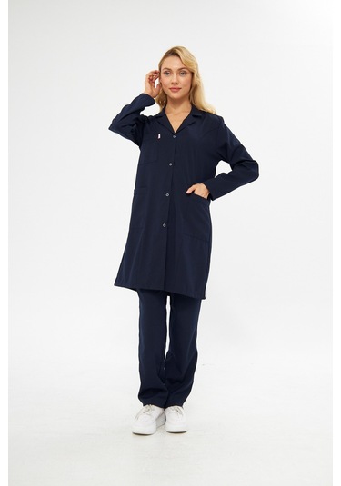 Alpaka Hastane Bayan Lacivert Önlük