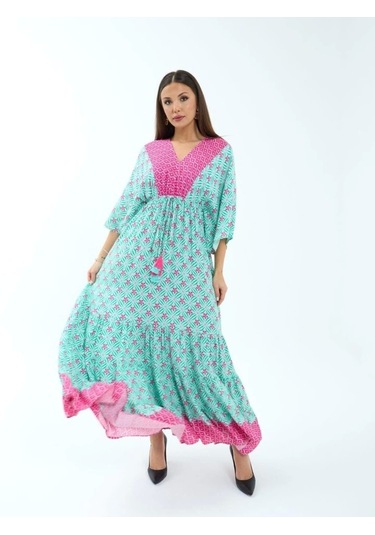 6389 Elbise-fuşya Fuşya