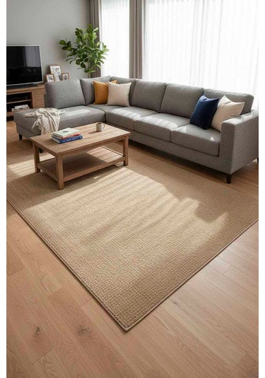 Sisal Jüt Hasır Model Dokuma Halı Toz Vermez, Kahve Kahve