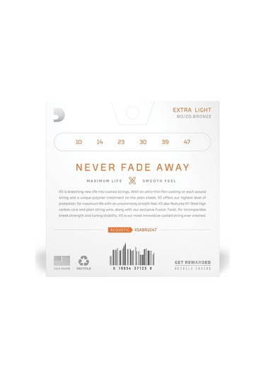 D'addario Xs 80/20 Coated Bronz Akustik Gitar Teli 10-47