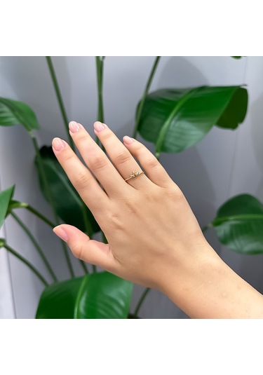 14k Altın Minimal Lotus Yüzük